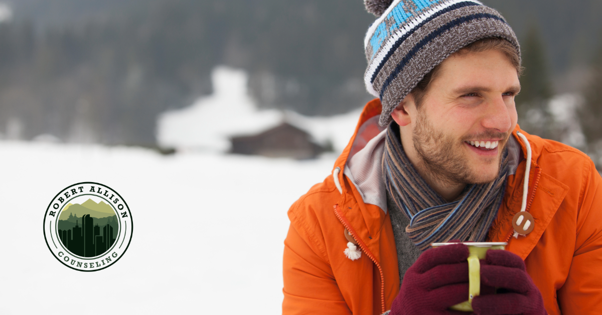 Man trying to enjoy a winter day