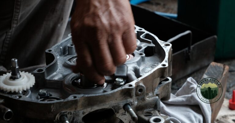 Masculine hand tuning engine parts